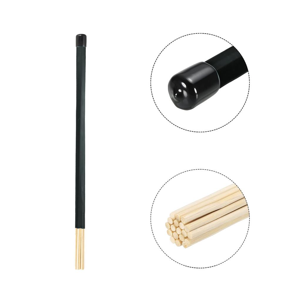 Uxcell Bamboo Drumstick Brushes, Black, 1 Pair, for Jazz Acoustic Playing and Music Lovers Percussion