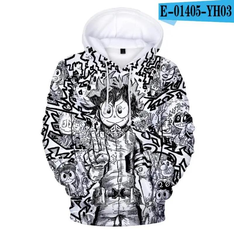 My Hero Academia Midoriya Izuku All Might Cosplay Costume School Uniform Boku No Hero Academia 3D Print Mens Hoodies Sweatshirts