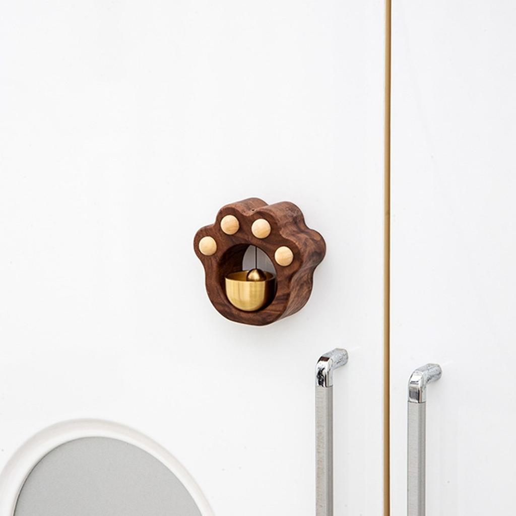 Entrance Alert Windbell Wood Shopkeeper Bell Paw Shaped Door Chime Entering Bell Ornaments for Fridge Windows Entrance