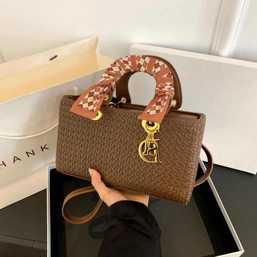 Gewebte Tasche Damenhandtasche neue Prinzessin Diana Tasche hochwertige Handtasche Schulter-Umhängetasche