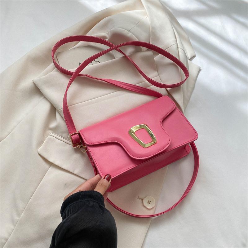 

Trendy Small Square Bag For Women Fashionable Casual Crossbody Purse In Black White Or Rose Pink розовый