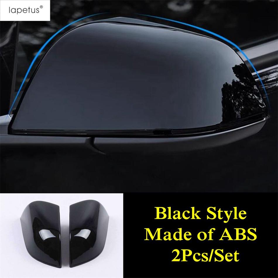 Car Rearview Mirror Caps Shell Decoration Covers Trim Black / Carbon Fiber Look Accessories Exterior Fit For Tesla Model 3 2024 Black Style
