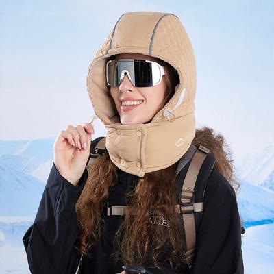 Winter Mask Scarf Integrated Cap for Men Women Outdoor Cycling Velvet Warm Ear Protection Cold-Proof Cap