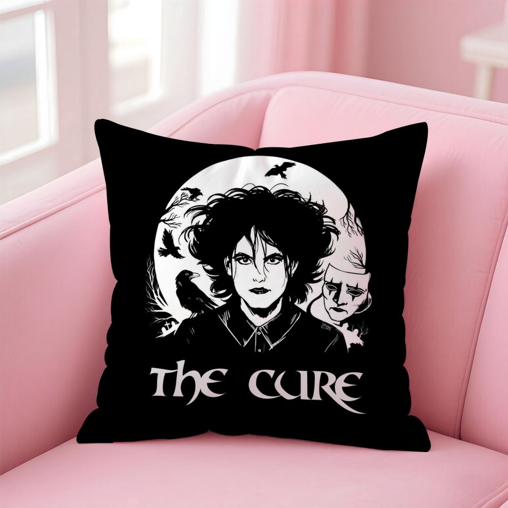 British Postpunk Rock Band TThe Cure Cushion Cover Pillow Case Soft Skin Friendly Fabric  Concealed Zipper
