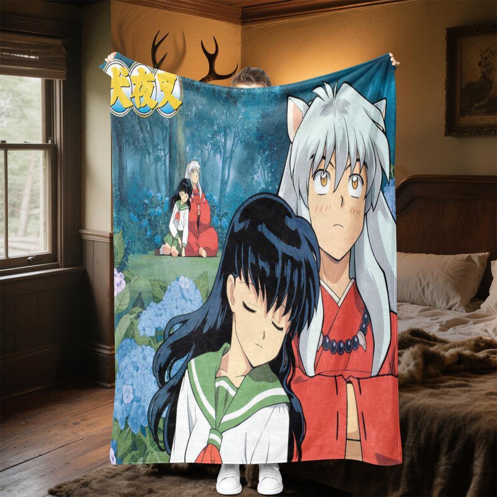 Inuyasha Plush Blanket Soft Comfortable All Seasons blanket Sofa Office Naps blanket Outdoor Travel throw Perfect Gift