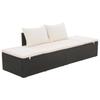 Garden Bed In Braided Resin with Cushion - BLACK / WHITE - 195 X 60 X 60 Cm