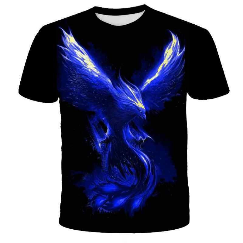 New Fashion Phoenix T Shirts Bird 3D Print Men Woman Short Sleeve T-Shirt Streetwear Oversized Harajuku Kids Tops Tees Clothing