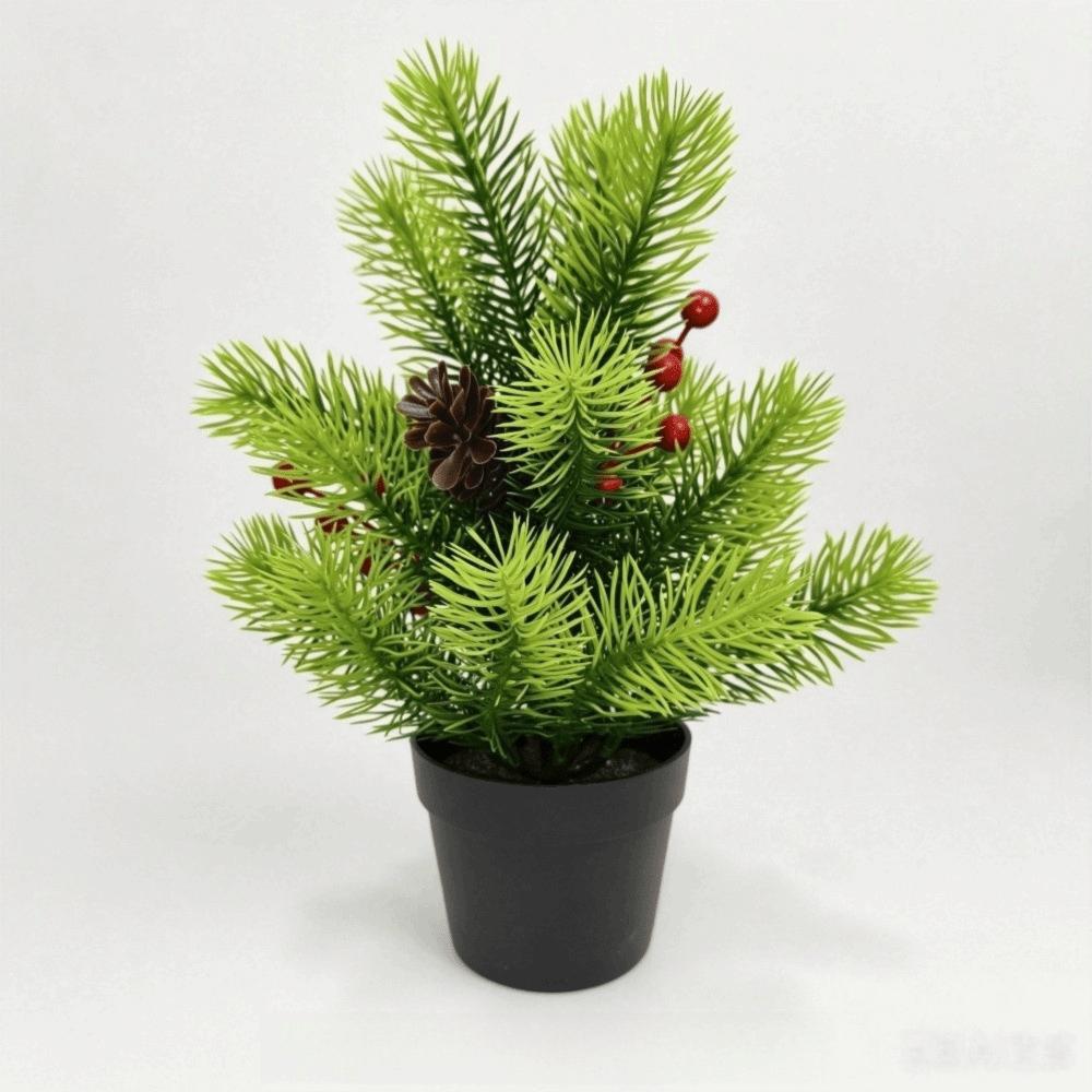 Red Fruit Simulated Christmas Red Fruit Simulated Christmas Leaves Christmas Pine Needles Autumn