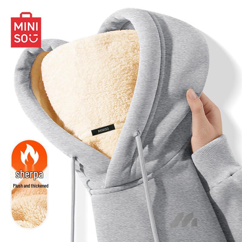 MINISO Men's Hooded Fleece Lined Sweatshirt Z