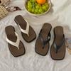 Chunky Platform Sandals for Women Casual Boho Flip Flops Lightweight Slide Shoes Women's Summer Non-Slip Slippers Square Open Toe Beach Dress Shoes