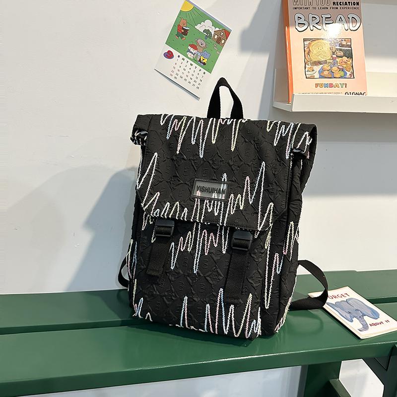 Embroidery Bag Women's Shoulder Bag Large Capacity College Style Backpack Student Schoolbag