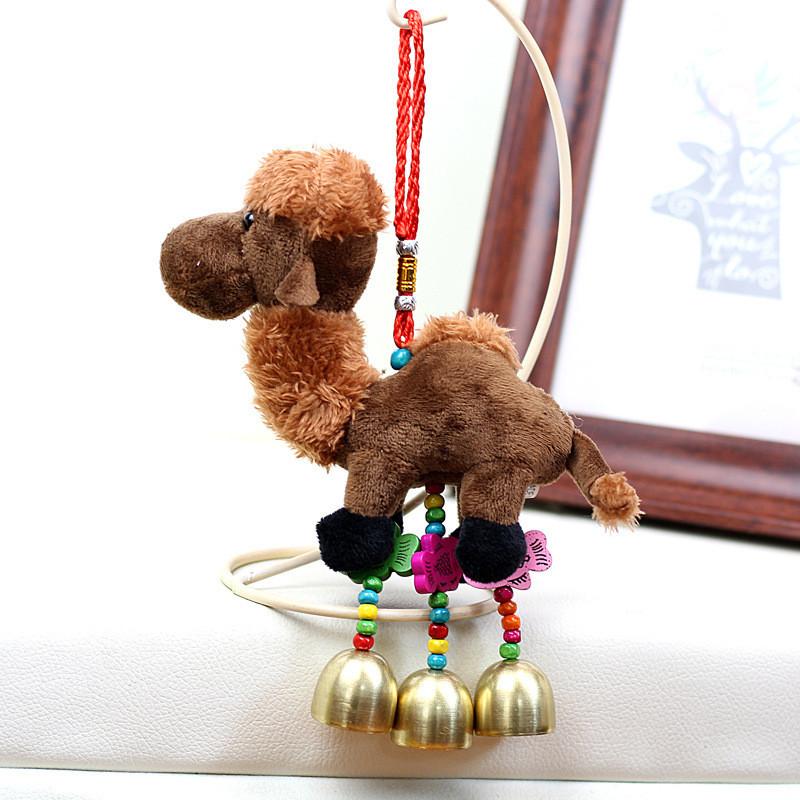 Adorable Plush Camel Toy Bell Ornament Souvenir Cute Stuffed Animal Keychain