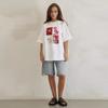 Bedrucktes Design Mittellanges Reines Baumwoll-T-Shirt Damen Sommer Vintage Locker Kurzärmeliges T-Shirt Täglich Lässig Damen Tops