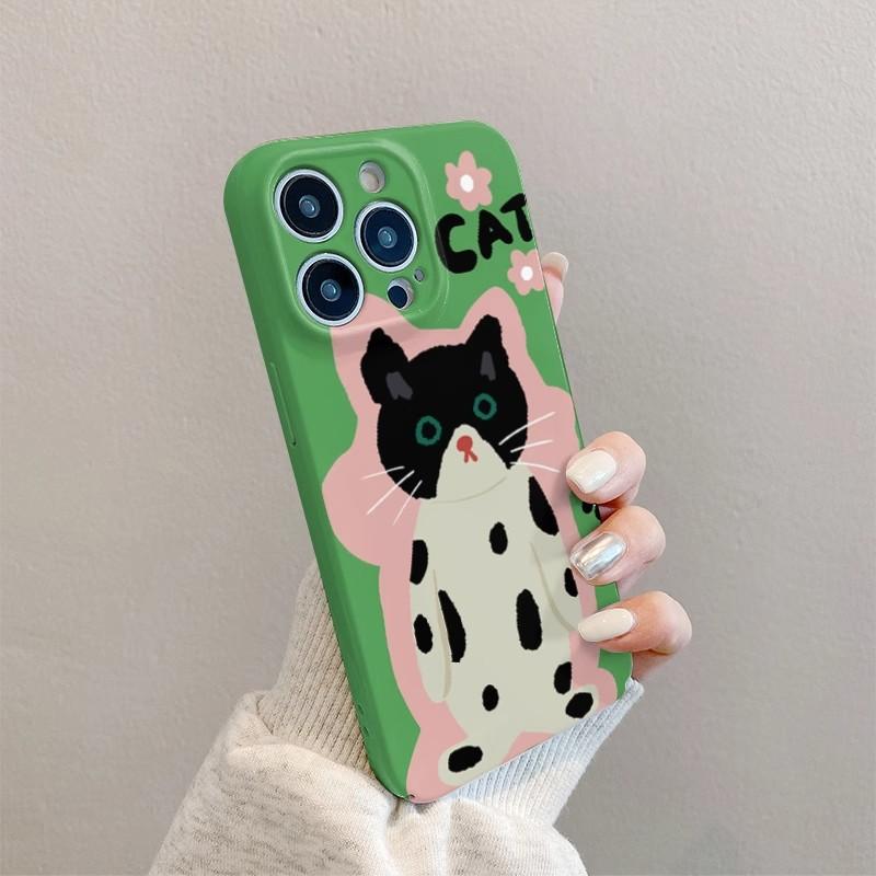 Fun Standing Cat Is Suitable for Apple 15Promax Mobile Phone Case 16PRO Cartoon 14 Film 13 Hard Case 12 Japan and Korea