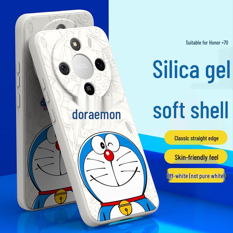 Purecolor Honor X70 Doraemon Cartoon Silicone Phone Case