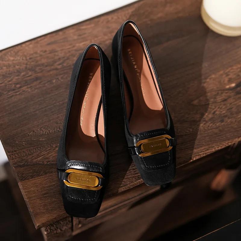 

Fashion High-end Women s Shoes High-end Women s Shoes High Heels Luxury Women Shoes for Loafers Slip on Banquet 34 чёрный