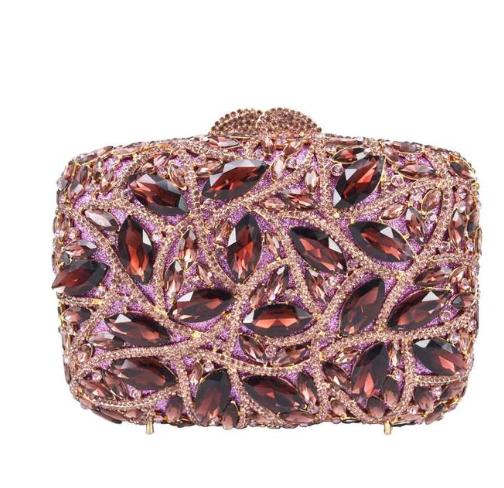 WHTUOHENG Bolso de Noche Plateado con Piedra Grande para Mujer Bolso de Mano Nupcial con Diamantes Cartera de Mano con Pedrería para Cena de Boda