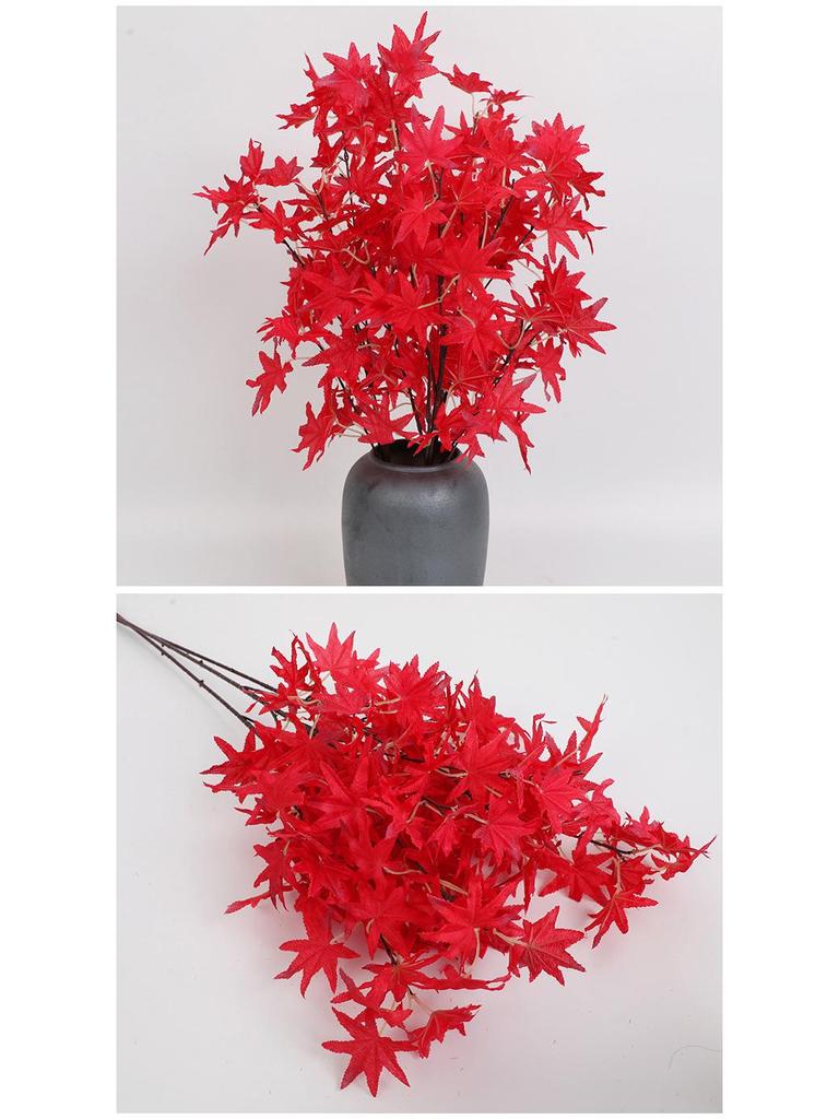 Artificial Red Maple Leaf Branch for Decoration and Landscaping