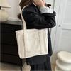 Comfortable Handle Large-capacity Canvas Bag Solid Color Women's Handbag  Student