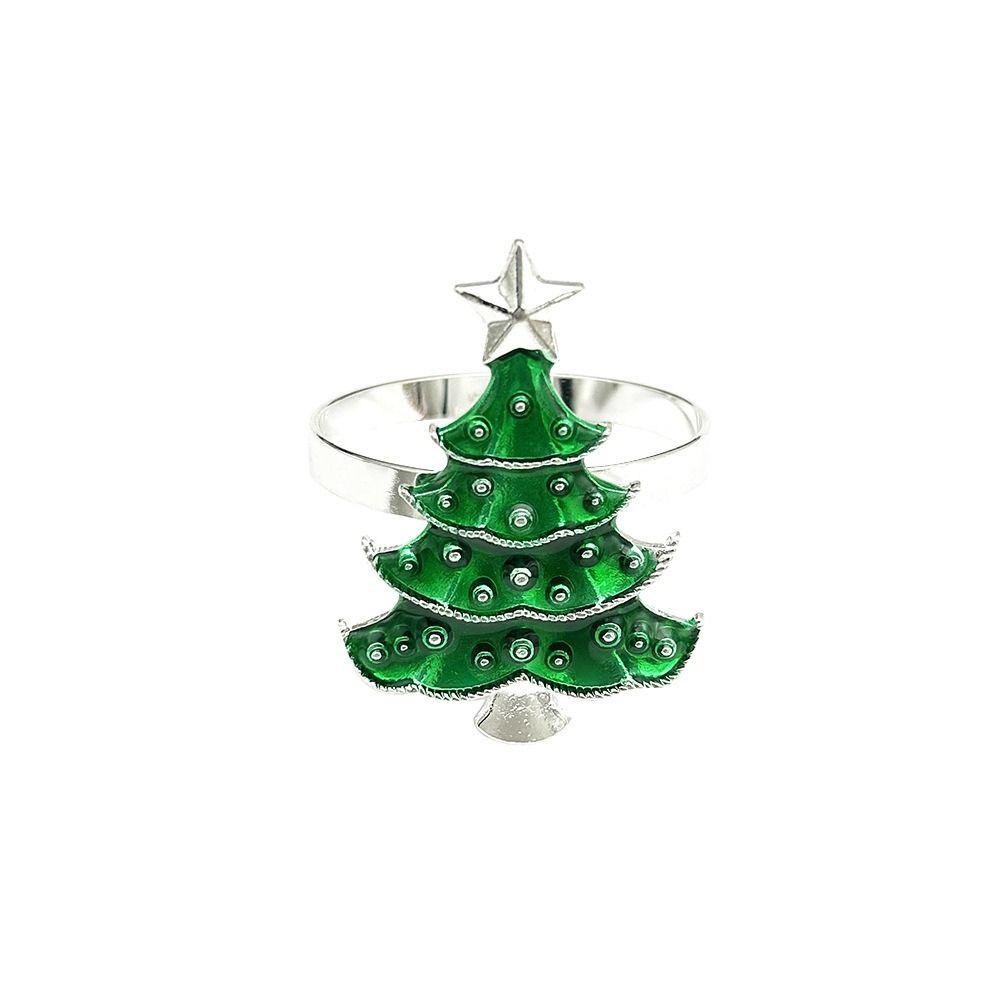 Circle Green Tree Napkin Buckle Metal Tissue Ring Party Supplies Christmas Tree Napkin Ring Xmas