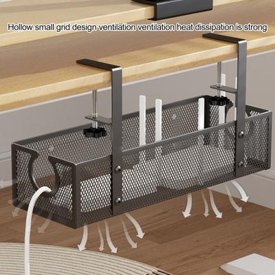 Yousheng Storage Rack Large Capacity Strong Load-bearing Simple Installation Clamp Mount Wire Management Under-Desk Cord Organizer