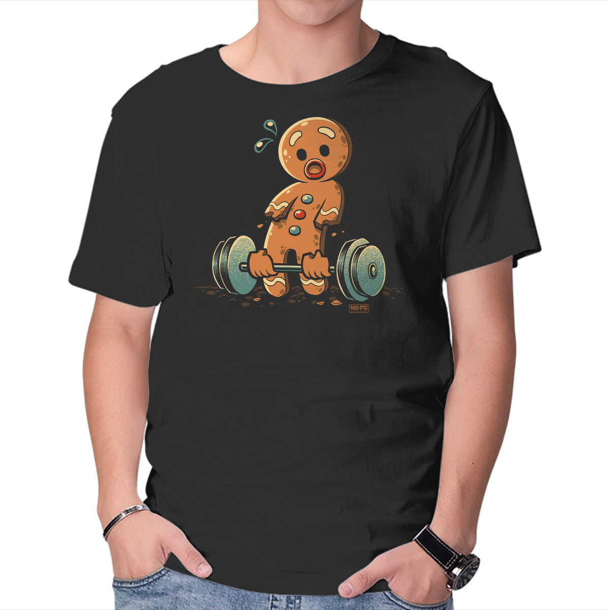 Unisex Crew Neck T-Shirt Gingerbread Workout Graphic Short Sleeve Casual Tee M