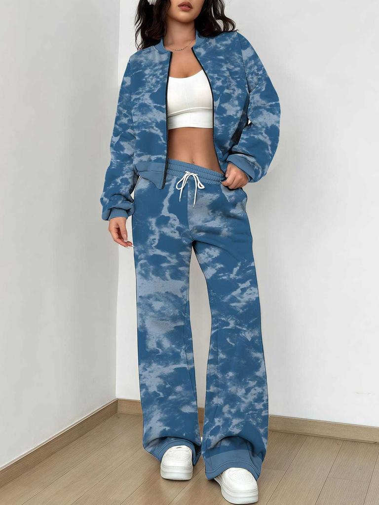 Gradual Change Autumn And Winter New European And American Women'S Clothing Retro Pattern Printing Suit Women
