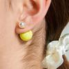Lemon And Pearl Frontback Silver Earring Ie337 [Silver]