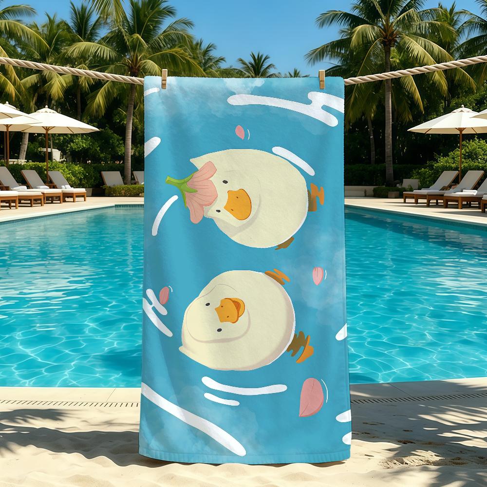 Enten-Cartoon Süßes Handtuch Für Outdoor-Camping Strandhandtuch Super Saugfähig Schnelltrocknend Sommerhandtuch