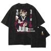 Demon Slayer Iguro Obanai (Pilastro del Serpente) T-shirt Grafica Vintage Lavata Double-Sided, Maglietta Oversize Anime Streetwear, Top Casual Unisex