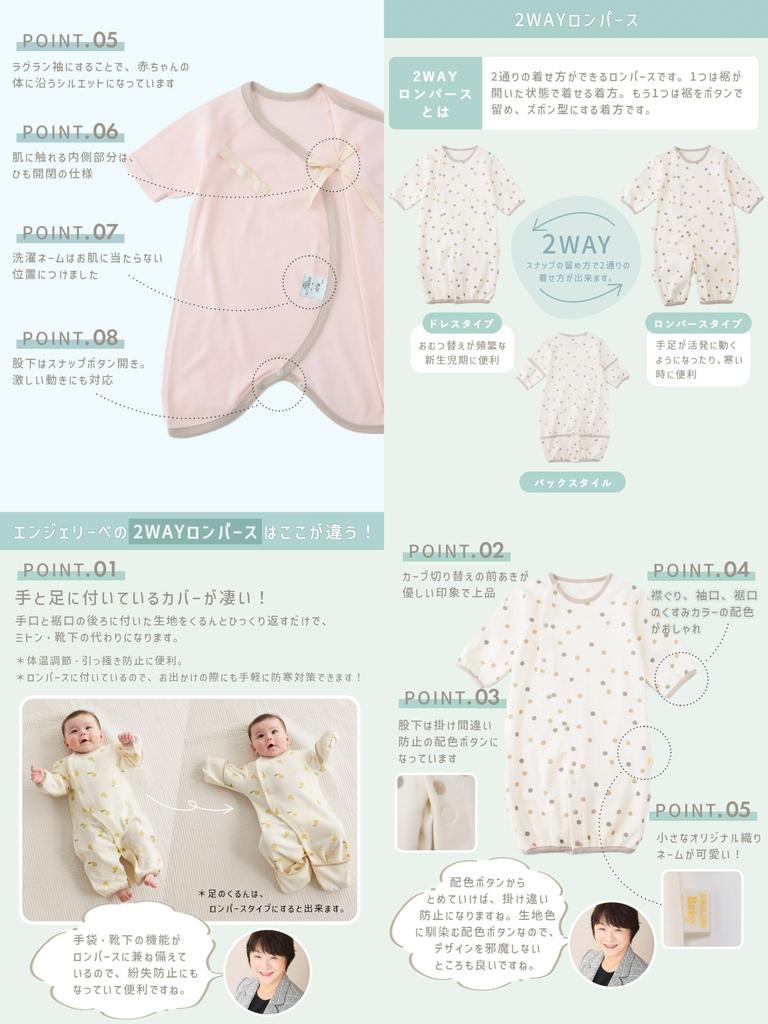 Dětské oblečení pro chlapce a pod dohledem porodní asistentky vpředu dlouhý kostkovaný vzor [ANGELIEBE] novorozenci, dívky, 2-cestný all-in-one, klinika, 3dílná sada,