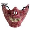 Diamond Skull Half Mask Halloween Face Mask Rhinestone Punk Knight Masquerade Prop Comfortable with Adjustable Straps Lightweight Plastic Party for