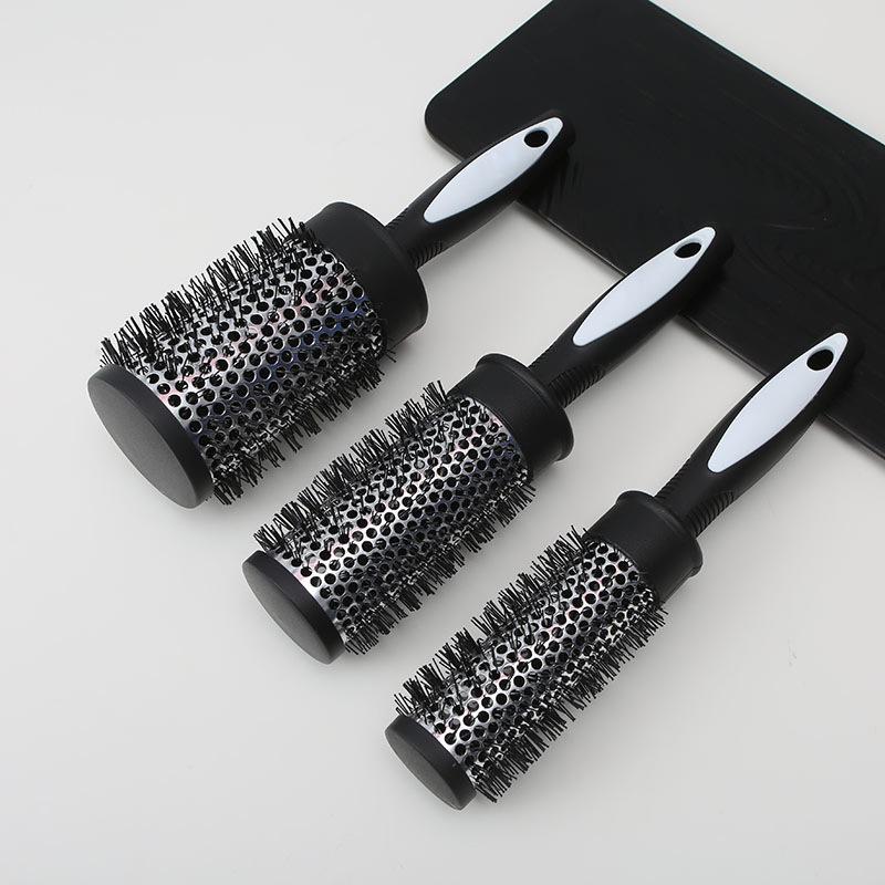 1Pc Curl Nylon Paddle Brush with Aluminum Barrel Rollers Quick Curls Styling Tool Anti Static Salon Results Home Hair Essential