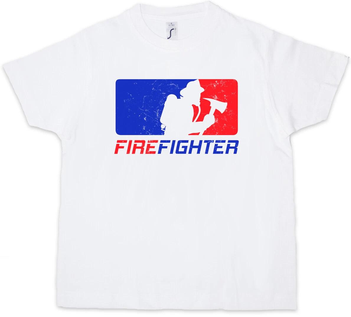 FIREFIGHTER Kids Boys T-Shirt Fire Brigade Firefighter Axe Helmet Fighter- 110