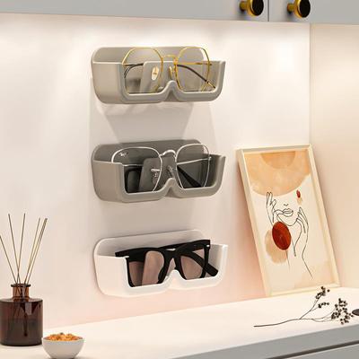 Glasses Storage Rack Self-adhesive Sunglass Shower Wall Mounted Glasses Stand Shelf Storage Dispayer Wardrobe Storage Rack