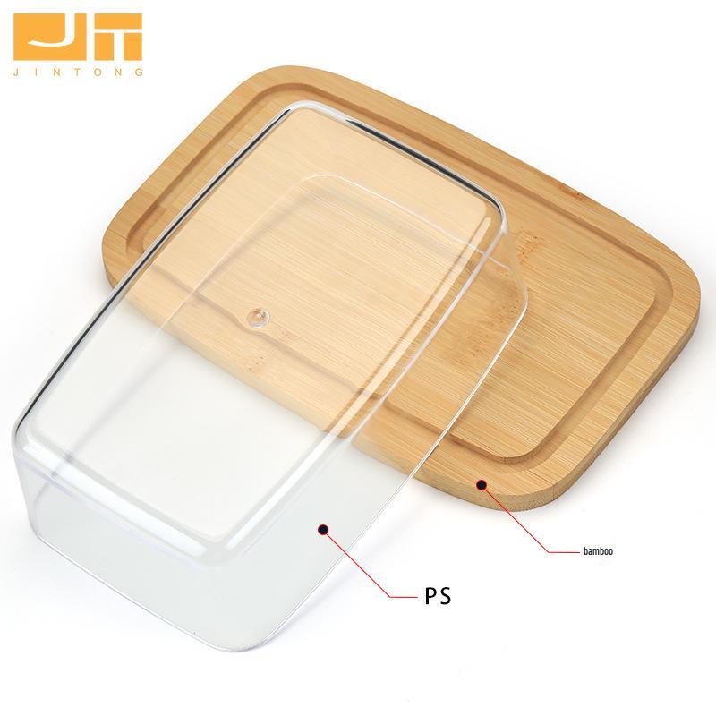 Bamboo Butter Dish with Lid - Cake & Cheese Storage Box