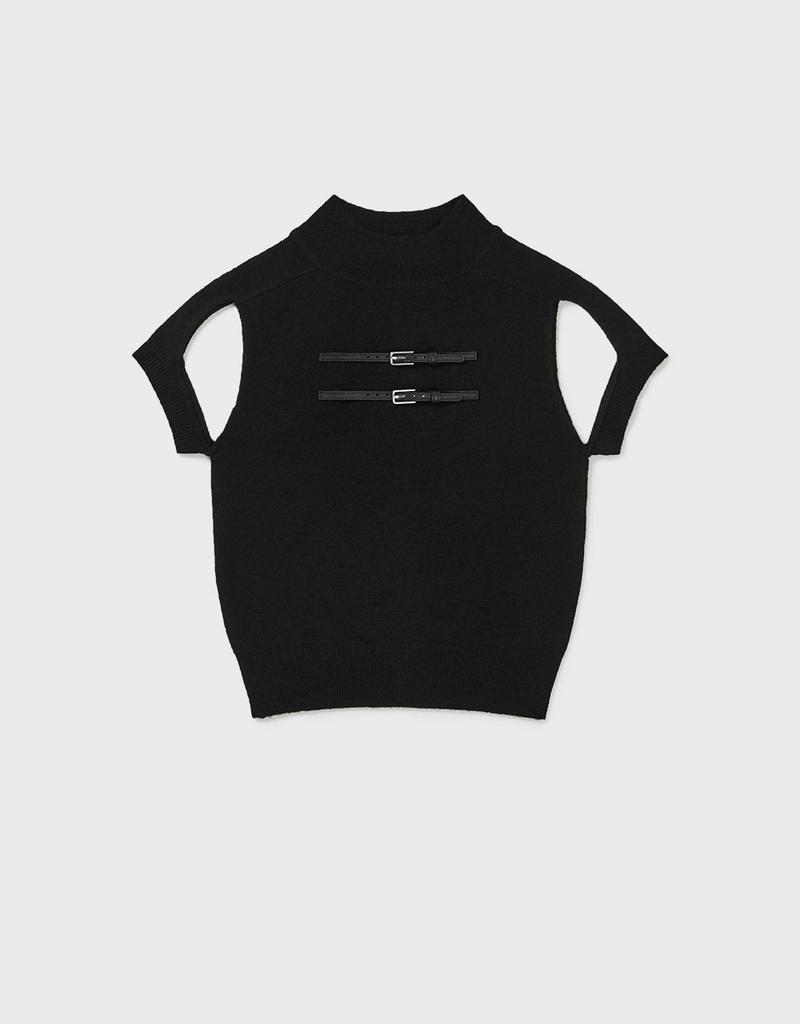 Ememdeobeulyu [Mmw] Cut-Out Belted Hf Knit (Black)