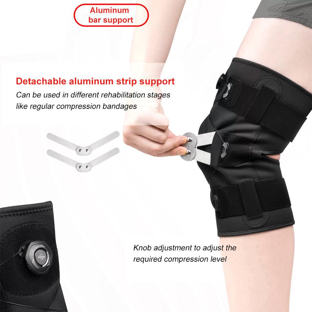 1Pcs Hinged Knee Brace, Adjustable Knee Support Wrap for Men Women, Pain Relief Swelling, Patellar Tendon Support Sleeve for Strains