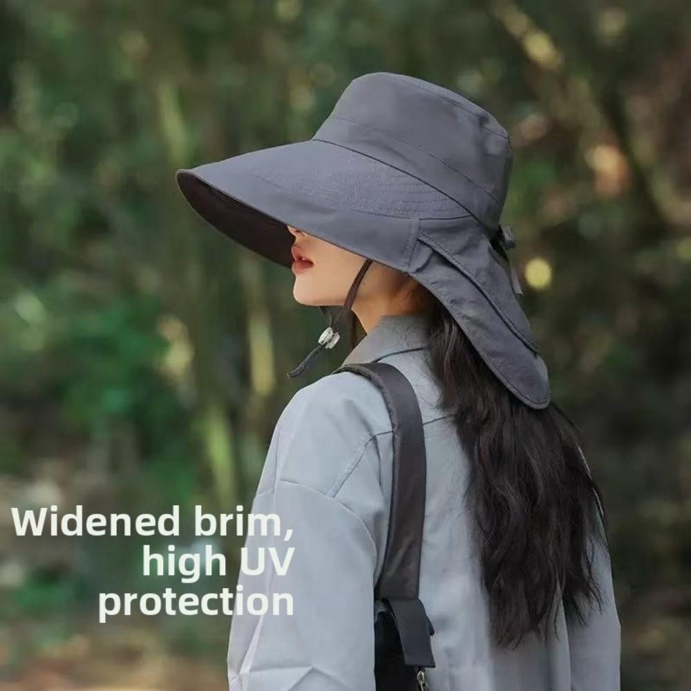 Korean Style Wide Brim Sun Hat Solid Color Women Bucket Hat Fashion Sun Protection Hat Outdoor