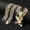 Hip Hop Street Animal Necklace, European and American Men's Cuban Chain Decoration, Personalized Alloy Eagle Pendant