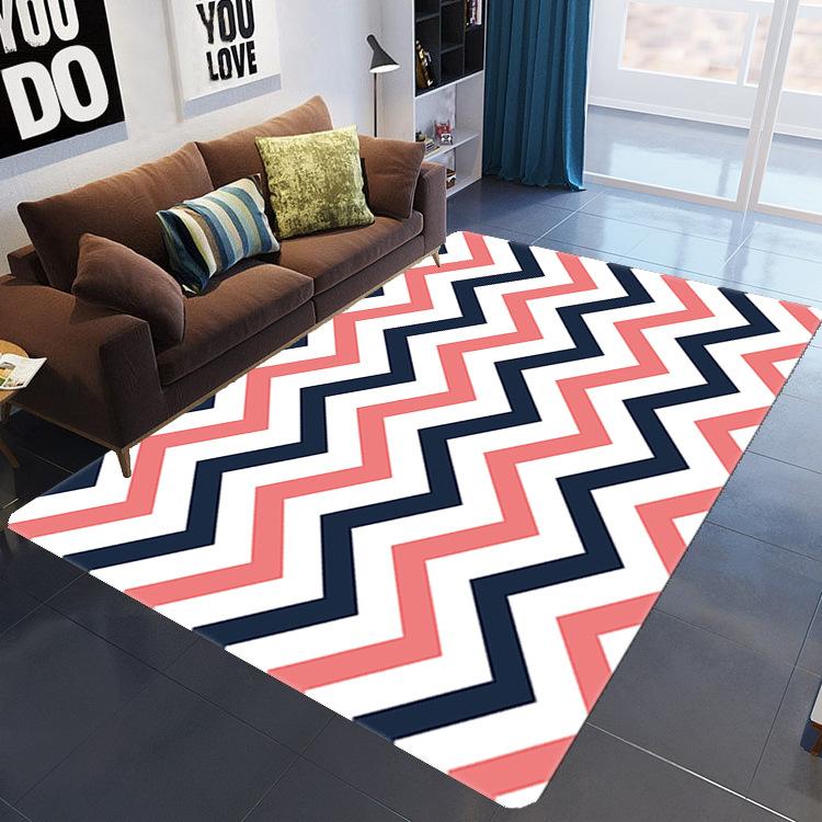 New Chinese Wave Abstract Art Carpet Living Room Coffee Table Bedroom Sofa Nordic Floor Mat 3D Production