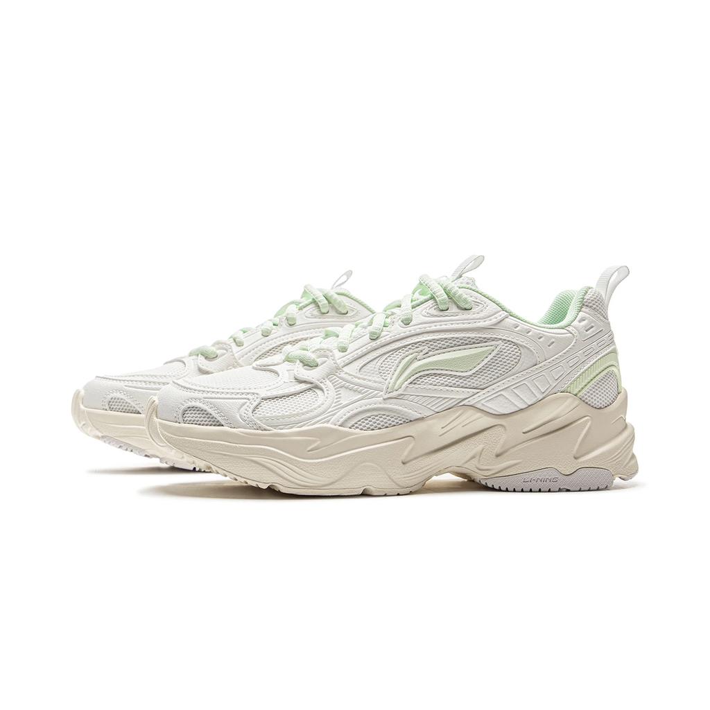 New LiNing Meteor 2K Slip Resistant, Abrasion Resistant, Breathable Low Top Chunky Sneakers Women's Mist White AGCV114-1