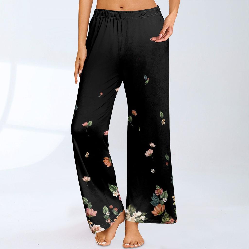Women's Printed Casual Elastic Waist Comfortable Straight Tube Loose Pants