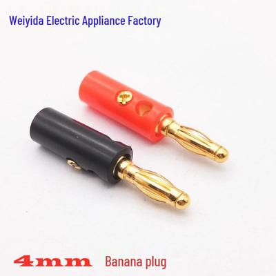 Gold-Plated 4mm Lantern Head Banana Plug, Four-Leaf Nickel-Plated Design