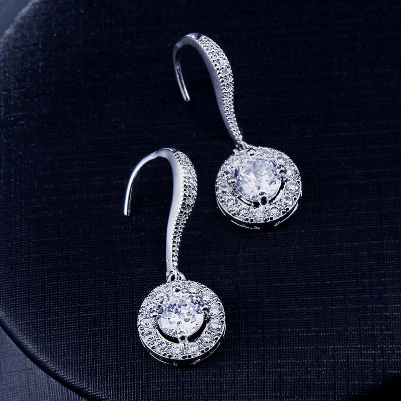 

ZAKOL Классические круглые квадратные серьги-капли с цирконом, великолепные сверкающие серьги-крючки с кубическим цирконием AAA, свадебные серьги для невесты, цирконовый подарок