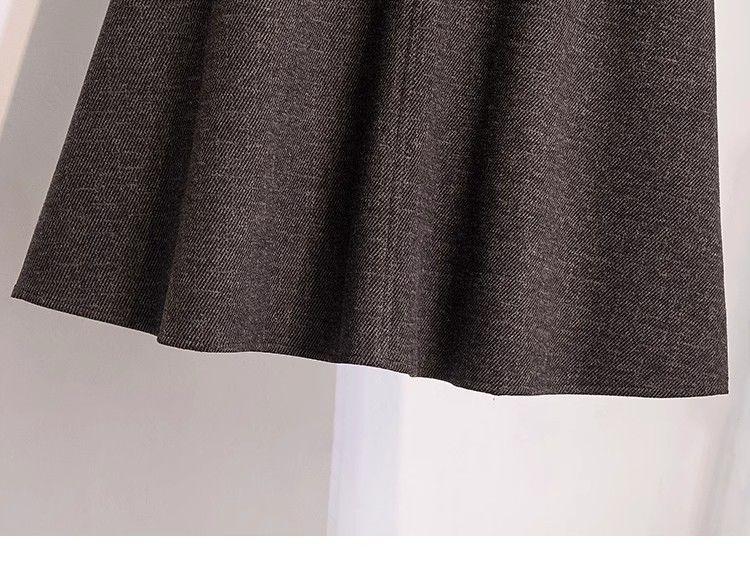 Women's High-Waist Pleated A-Line Midi Skirt - Thickened Autmn/Winter Style