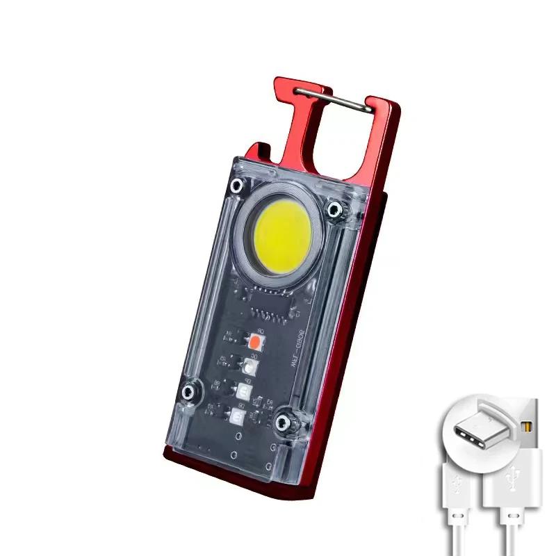 Multi-functional COB Flashlight Work Light Portable Mini COB Torch Floodlight USB Rechargeable Pocket Flashlight Fishing Lantern