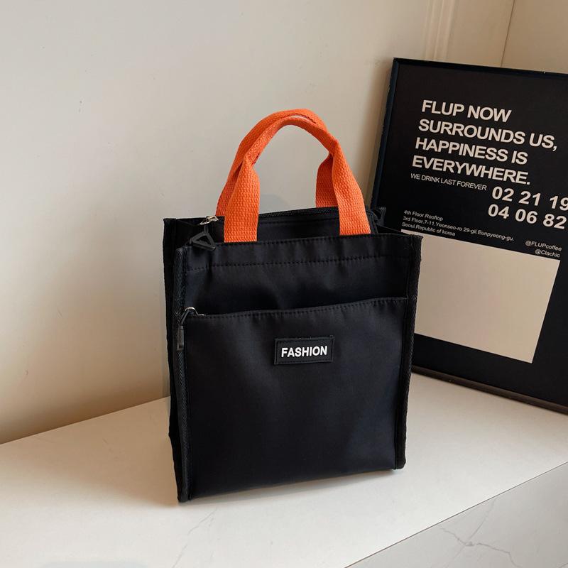 Hand Carry Office Workers Lunch Box Bag Waterproof 2025 Autumn Niche Design Foreign Style Casual Fashion Solid Color Handbag