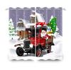Merry Christmas Curtains Festival Home Interior Set Double Layer Windows Suitable Bedroom Light Blocking Made Of Polyester Decor Window Treatment