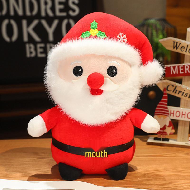 Christmas Holiday Decoration: Tree Plush, Apple Peace Wreath, and Gingerbread Man Throw Pillow.